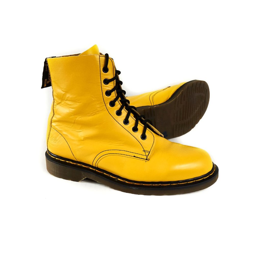 COPY - COPY - Dr. Martens 1460 Yellow Leather Vintage 80s Boots